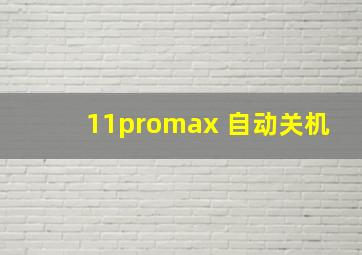 11promax 自动关机